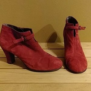 Wine color booties size 6.5
